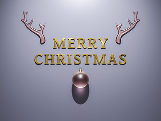 Image showing Merry Christmas Decoration antlers and ball