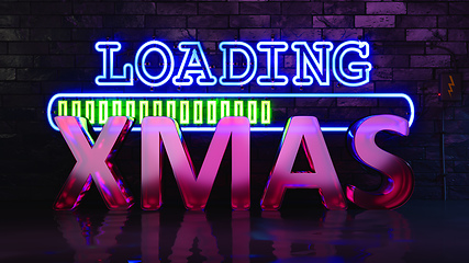 Image showing Neon lights loading xmas