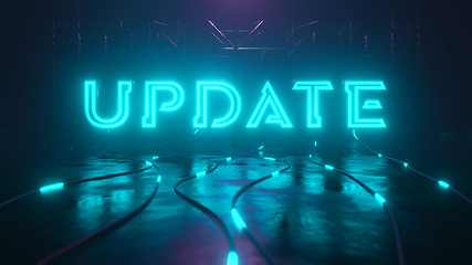 Image showing Update neon sign with glowing cable