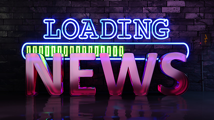 Image showing Neon lights loading news