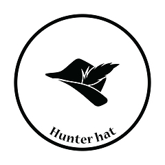 Image showing Hunter hat with feather  icon