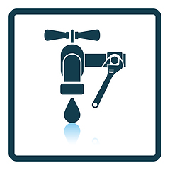 Image showing Icon of wrench and faucet