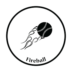 Image showing Baseball fire ball icon