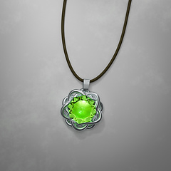 Image showing Beautiful emerald jewel necklace on black background