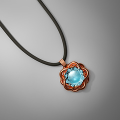 Image showing Beautiful topaz jewel necklace on black background