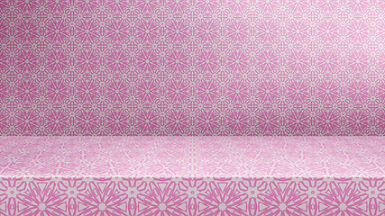 Image showing Empty modern studio table room background, product display with 