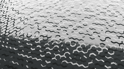 Image showing abstract black and white cells background