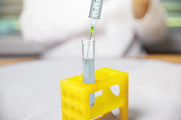 Image showing test tube syringe at laboratory