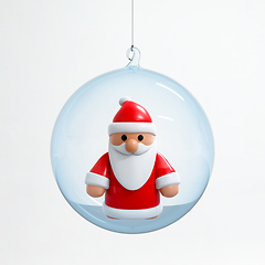 Image showing Santa Claus inside a Christmas ball