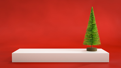 Image showing Christmas display background with a toy fir tree