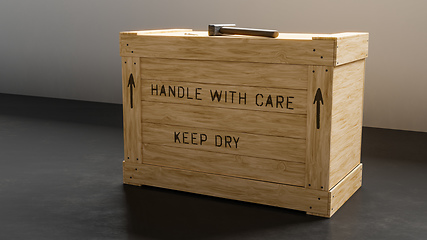 Image showing Crate of wood cargo