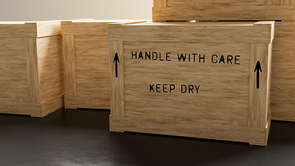 Image showing Crate of wood cargo