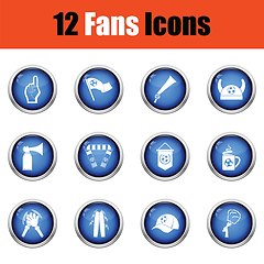 Image showing Set of soccer fans icons.