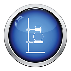 Image showing Icon of chemistry flask griped in stand