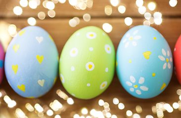 Image showing close up of colored easter eggs