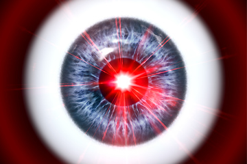 Image showing eye ball iris with laser light