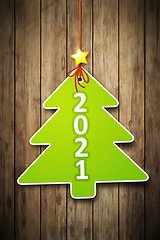 Image showing christmas tree tag 2021