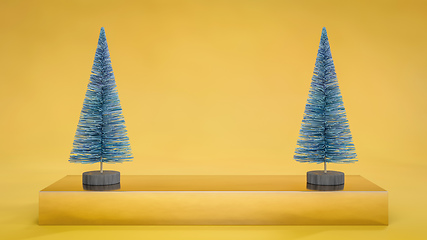 Image showing Christmas display background with toy fir tree