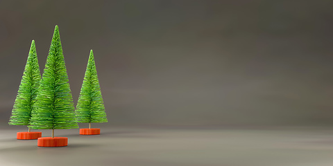 Image showing Christmas display background with a toy fir tree