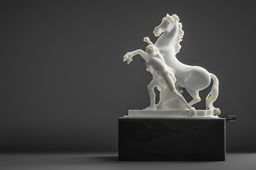 Image showing Statue of a horse tamer in a virtual museum