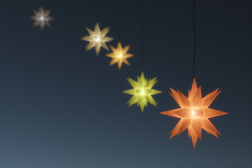 Image showing Moravian Star light Christmas decoration background