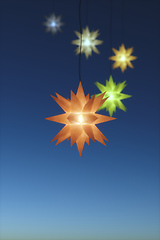 Image showing Moravian Star light Christmas decoration background