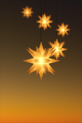 Image showing Moravian Star light Christmas decoration background