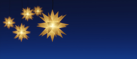 Image showing Moravian Star light Christmas decoration background