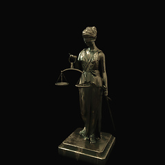 Image showing beautiful brass Lady Justice figure