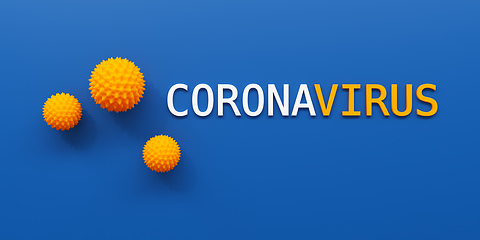 Image showing corona virus covid 19 symbol on blue background