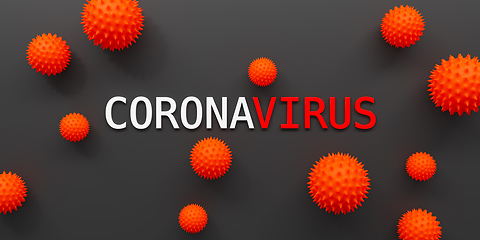 Image showing corona virus covid 19 symbol on dark background