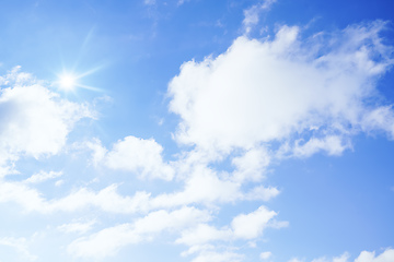 Image showing blue sky white clouds sunshine background