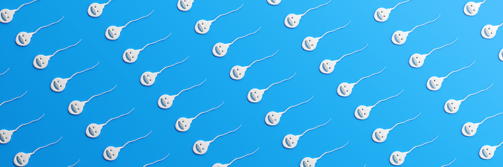 Image showing Sweet little smiling sperm background