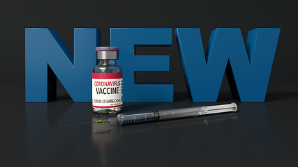 Image showing New version of Corona virus vaccine with syringe