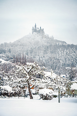 Image showing Castle Hohenzollern in Germany by snowy winter