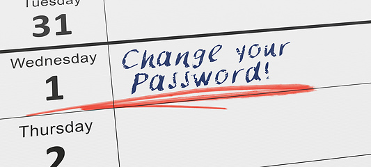 Image showing Change your password every month