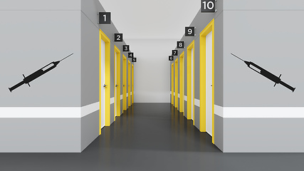 Image showing Corona vaccination center doors