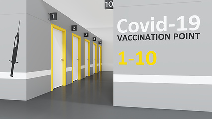 Image showing Corona vaccination center doors