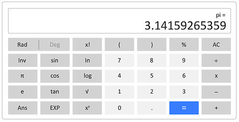 Image showing scientific calculator with number pi