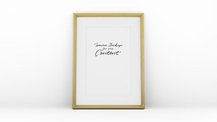 Image showing wooden frame on a white wall with space for your content