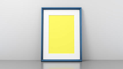 Image showing wooden frame on a white wall with space for your content