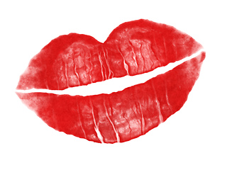 Image showing red lipstick kiss