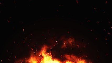 Image showing wide fire with sparks background