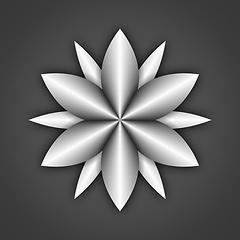 Image showing abstract black and white flower