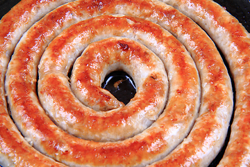 Image showing spiral grilled sausage 