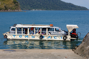 Image showing Malagasy freighter ship in Nosy Be bay, Madagascar