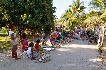 Image showing Malagasy woman from village selling souvenir, Madagascar