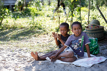 Image showing Malagasy woman from village traditional singing and dancing