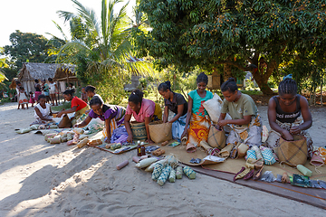 Image showing Malagasy woman from village selling souvenir, Madagascar