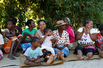 Image showing Malagasy woman from village traditional singing and dancing